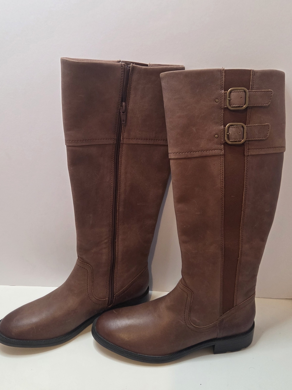 Clarks Women's Brown Over-The-Knee Buckle Boots Size 6